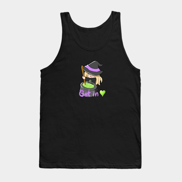 Halloween Witch with Cauldron Tank Top by daywears